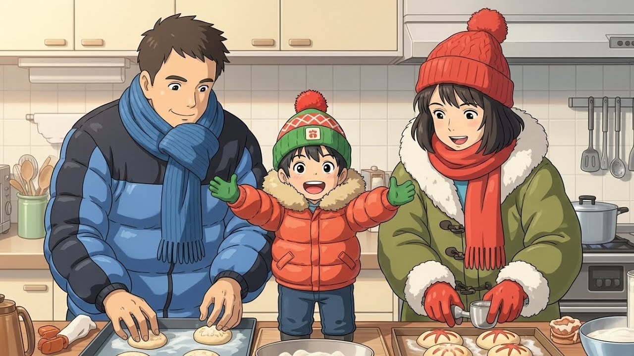 Winter Family Cooking: Miso Soup & Sweet Moments in the Snow I Ghibli Family Days ASMR
