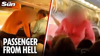 Download Lagu Moment passenger strips and threatens to open plane door mid-air MP3