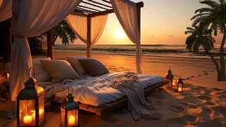 Peaceful resort ambience overlooking the sea at sunset | Summer scenes with relaxing sounds