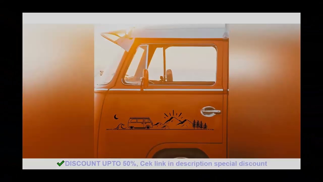 Bumper Van Stickers Line Nature Mountains  Bulli Car Vanlife Camper Tuning Decals Accessories