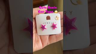 Mini Resin Ear Tops Making Process ✨ #earrings #resinart #viral #jewellery #diy #shorts