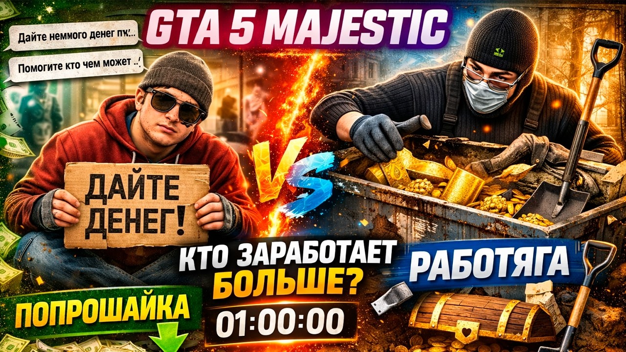 Этот заработок оказался ИМБОЙ… Попрошайка vs мусорщик В ГТА 5 РП / MAJESTIC RP