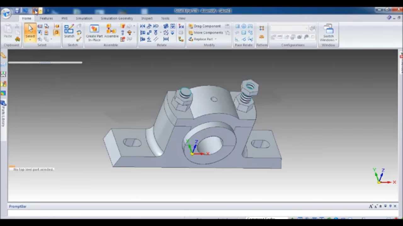 New Plummer Block assembly in solid edge st6 - HD