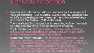 Poetry analysis Body Paragraphs Screencast by Dauralynn from Screenr.com