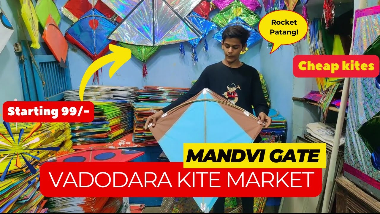 Vadodara Kite Market 2024 😱Vadodara Patang Bazar 2024 l Cheapest Kite Market in Vadodara