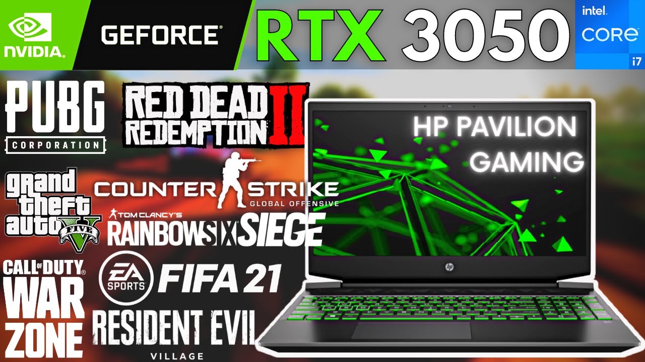 8 games test on RTX 3050 + i7 11370H | HP Pavilion Gaming Laptop 