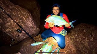 Catching GT trevally fish from shores- popping - sinking minnow - jigging Coastal fishing Ratnagiri screenshot 5