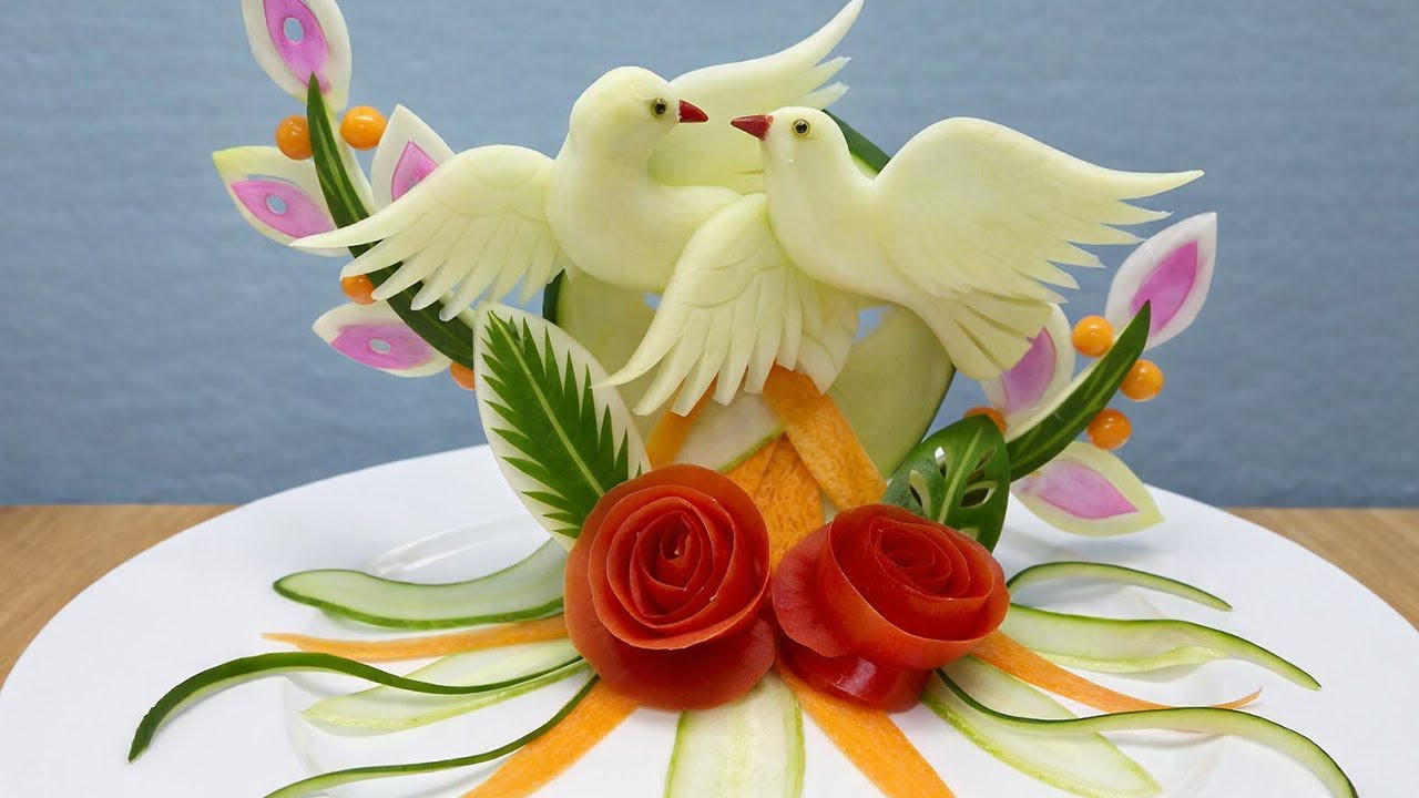 Искусство резьбы по овощам! Украшение блюд.