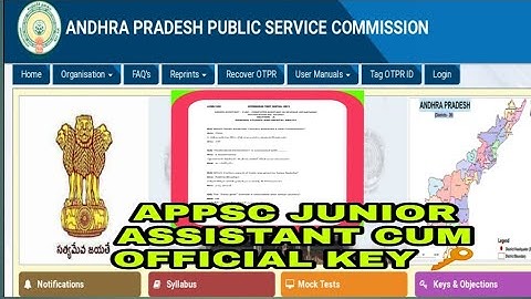 Appsc group- 4  junior assistant cum official key