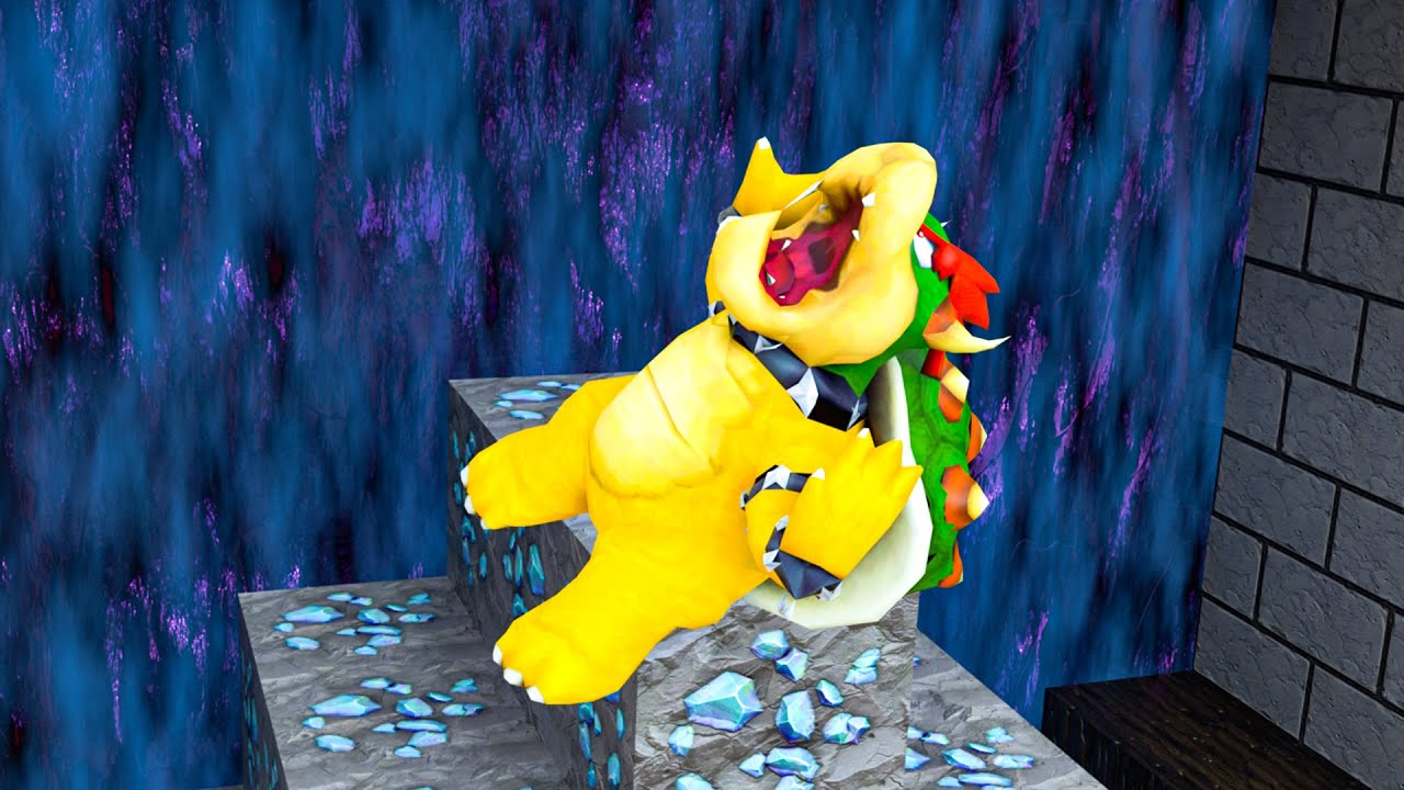 Bouncy Softbody Bowser Goes Down !! Softbody Simulation | Jelly Bowser Falls Down Over & Over