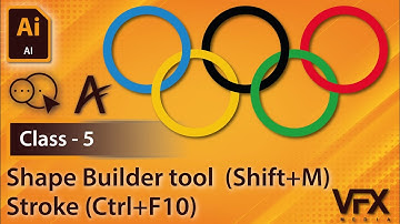 Adobe Illustrator Tutorial Class - 5 | Shape builder tool & Stroke | How to Create Olympic Logo