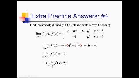 Algebraic Limits - Piecewise Functions: Problem Set #4