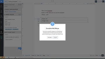 Zoho Form Writer Integration - based on fields writer template merge