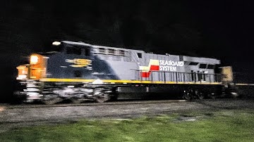 LONG LIVE SEABOARD SYSTEM!!   CSX Seaboard Heritage ES44AH #1982 leads 60MPH Intermodal I007