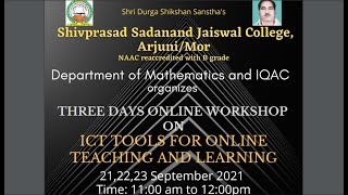 Day 3-  Workshop on ICT Tools for Online Teaching and Learning  Live Stream
