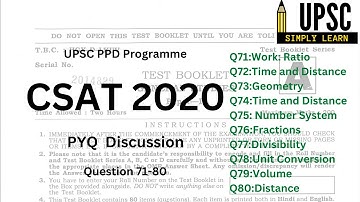 UPSC CSAT 2020 Solved Paper | Day 8 | Q71-80 | Prelims 2020 CSAT #upsccsat #upsccsat2020  #ias #upsc