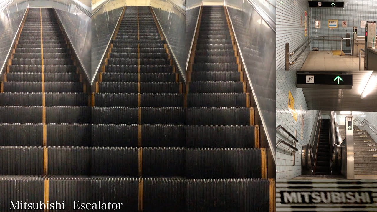 【Jシリーズ】三菱 長いエスカレーター 名古屋市営地下鉄桜通線丸の内駅 Mitsubishi Long Escalator Nagoya Subway Marunouchi Station