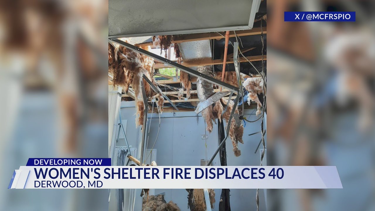 40 displaced after fire breaks out in Rockville women’s shelter - YouTube