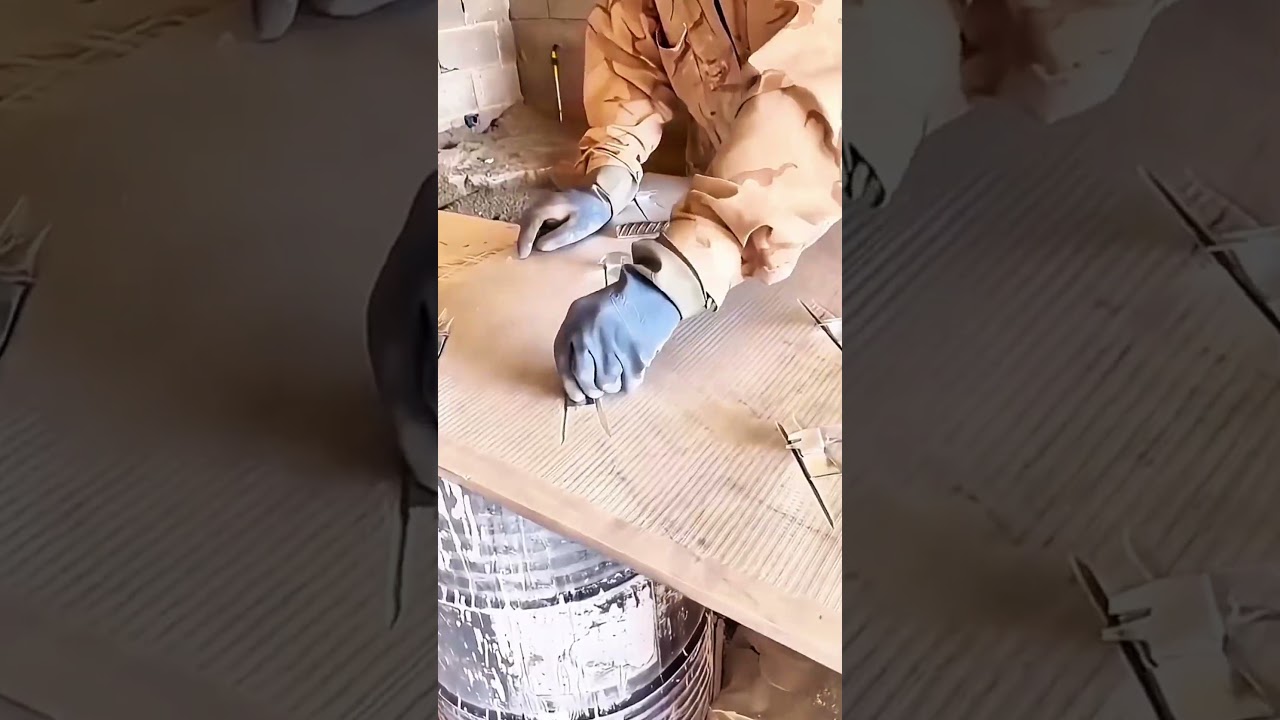 Gloved hands guide wood, cutouts align with crafted precision.