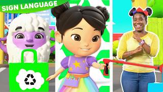 how recycle save planet lellobee fun learn asl baby sign