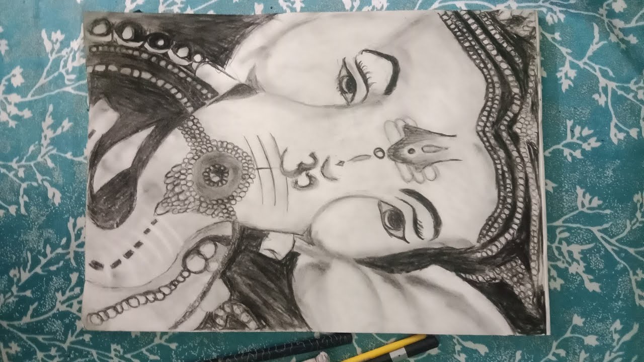 part2 Drawing of Ganesh ji , charcoal , tutorial...like and subscribe 