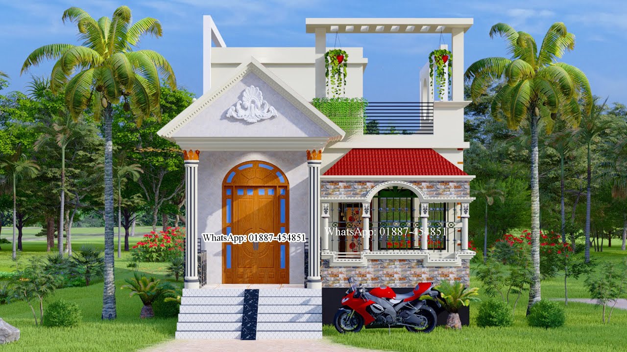 লম্বা জমিতে সুন্দর ৩ বেডরুমের বাড়ির ডিজাইন। Lomba Jomite 3 roomer barir design। একতলা বাড়ির ডিজাইন