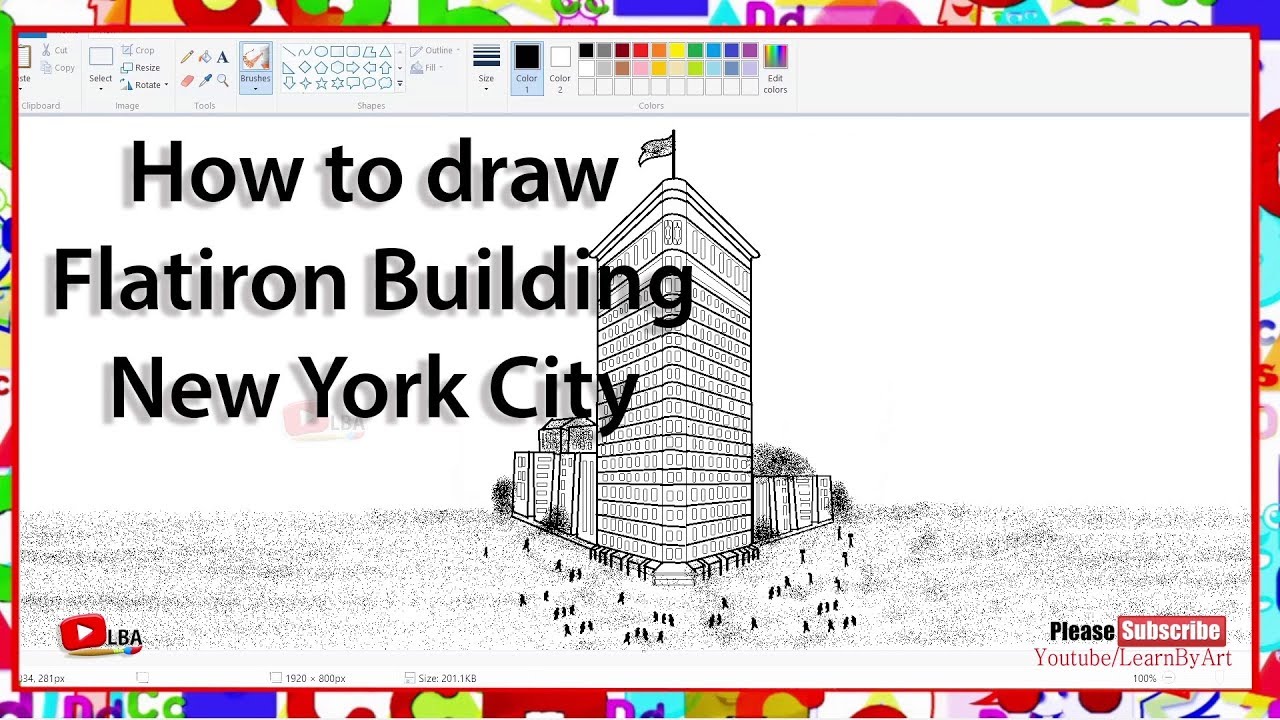 How To Draw The Flatiron Building New York City L Learnbyart Youtube
