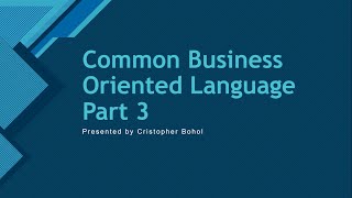 Cobol Programming Report Summary Part 3