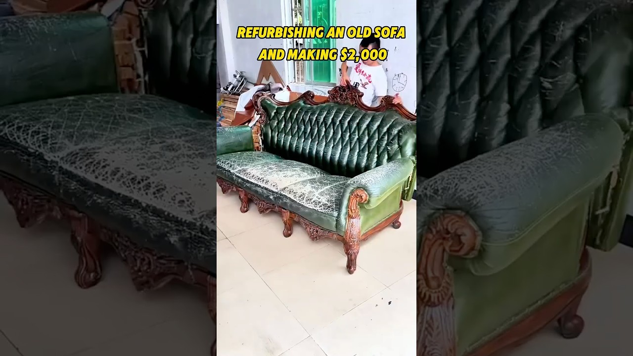 Refurbishing an old sofa and making $2,000   #revamping #diy #flipping  #makemoney