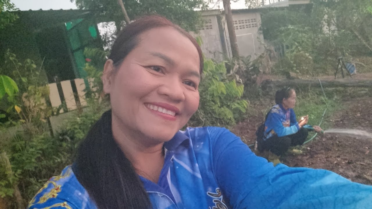 เกิดอะไรขึ้นหลังบ้านยูทูปป้าดาทำไปบ่นไป,สุขใจเก็บผักที่เราปลูก