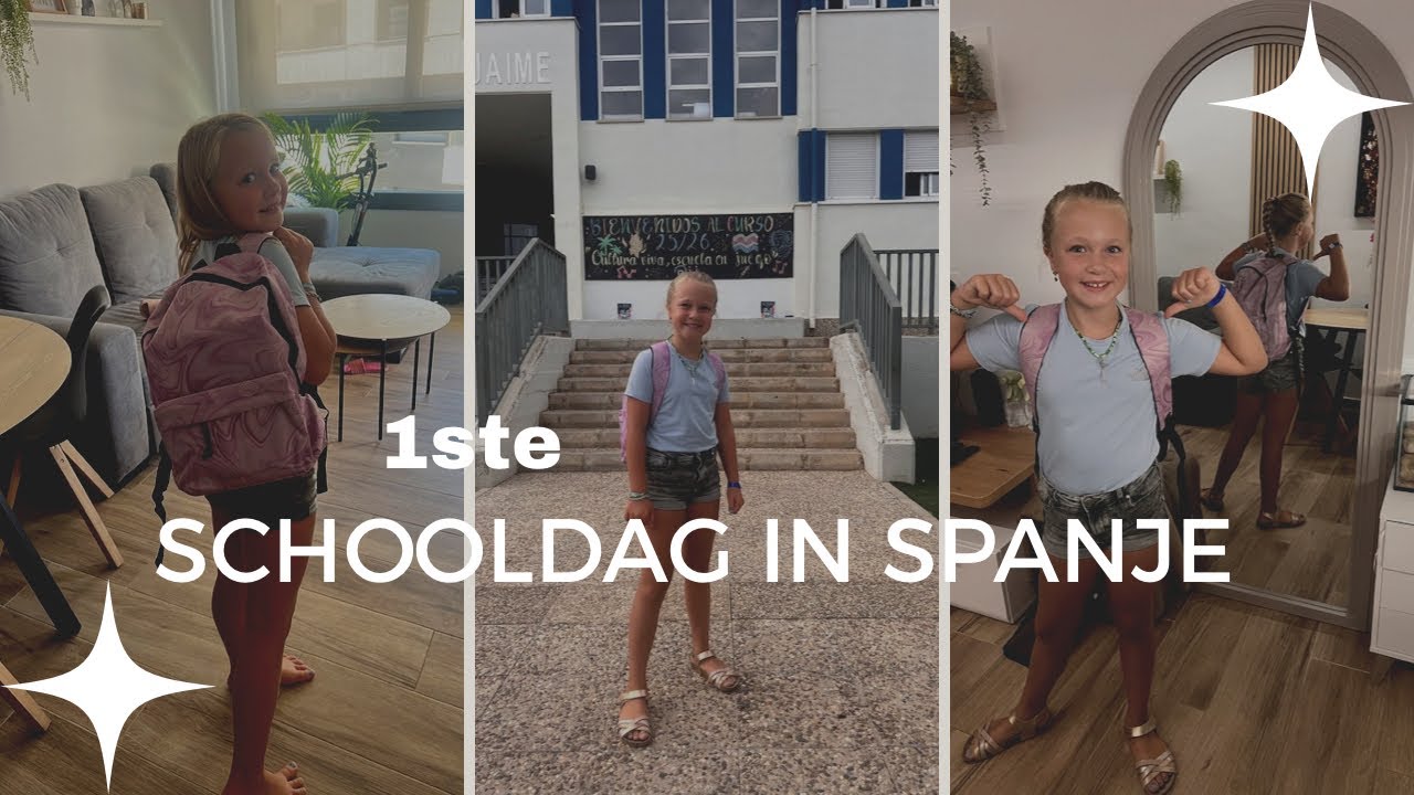 1 ste dag naar school in Spanje!