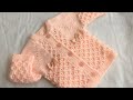 Hand Knitted new born baby cardigan (sweater) size (0-3) detailed guide