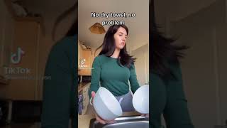 there’s no dry towel? No problem! Tiktok compilation trend let me just dry it with that