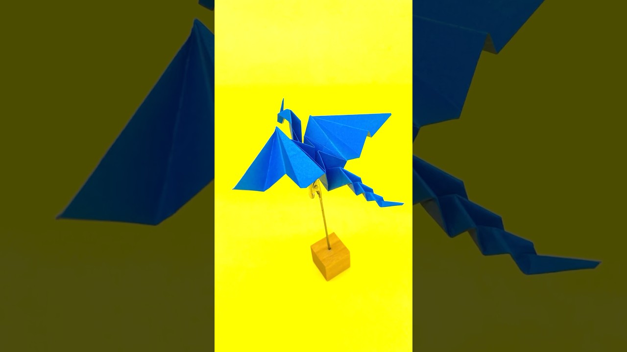 折り紙　羽ばたくドラゴンの簡単な作り方【9作品目】～How to make an easy origami flapping dragon～