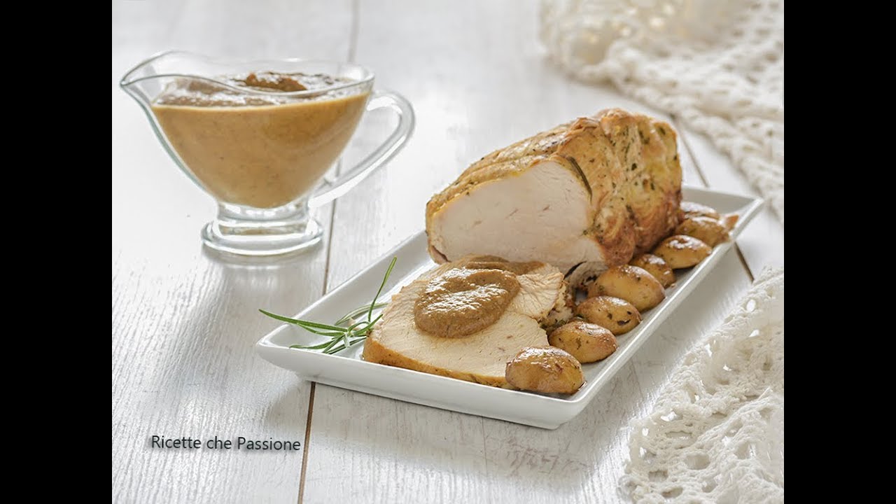 Tacchino arrosto ai funghi con crema - Ricette che Passione