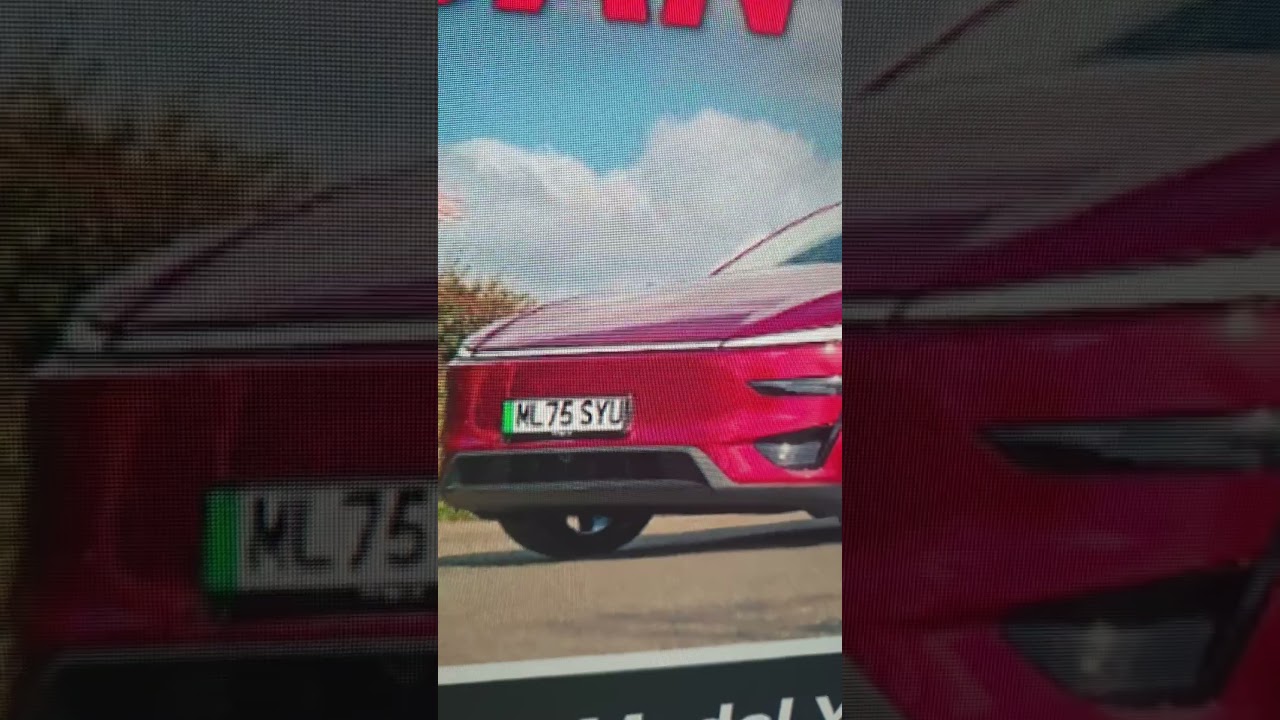 showing the tesla model Y