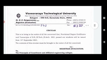 VTU UPDATE:13 SEPTEMBER 2021