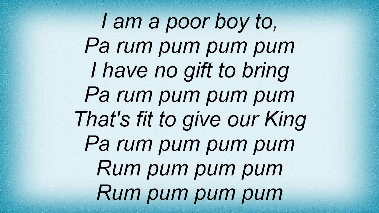 Little Drummer Boy Lyrics Printable - prntbl.concejomunicipaldechinu.gov.co