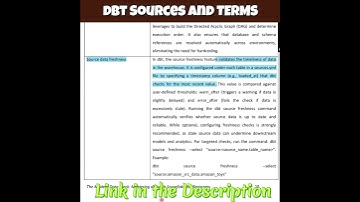 Part 9   dbt Sources and Terms