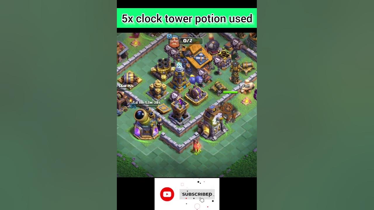 5 X Clock Tower Potion Used gamingrascal clashofclans shots YouTube how-to-use-clock-tower-potion-clashofclans-clan-game-shorts