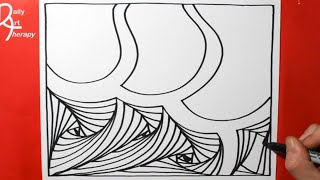 3D Line Illusion | Top of a Mountain Pattern / Spiral Drawing / Satisfying & Relaxing