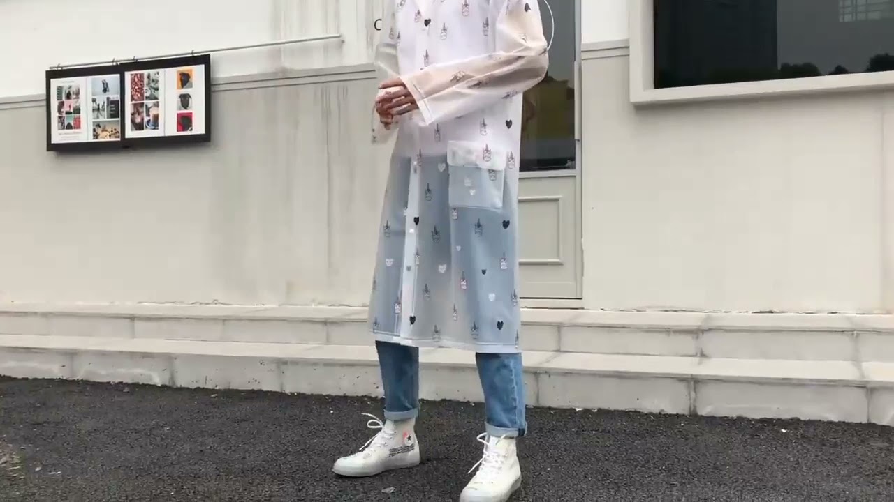 Transparent Raincoat Rain Coats Long Big Size Cloak Poncho Women Men's Waterproof Cute Cart