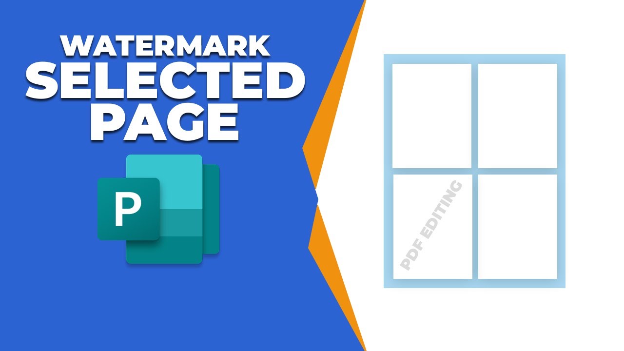 How to add watermark from selected page in Publisher YouTube