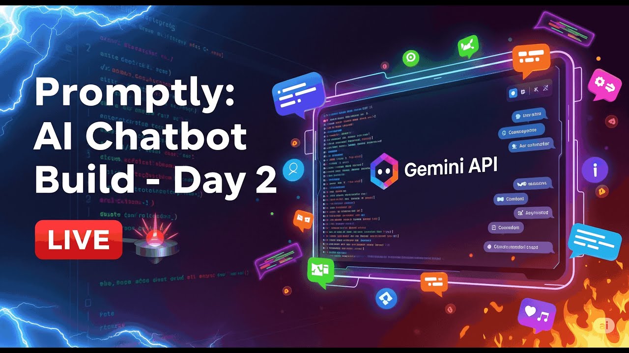🔴 LIVE: Aaj Banega Chatbot! Promptly x Gemini AI – Day 2 Coding