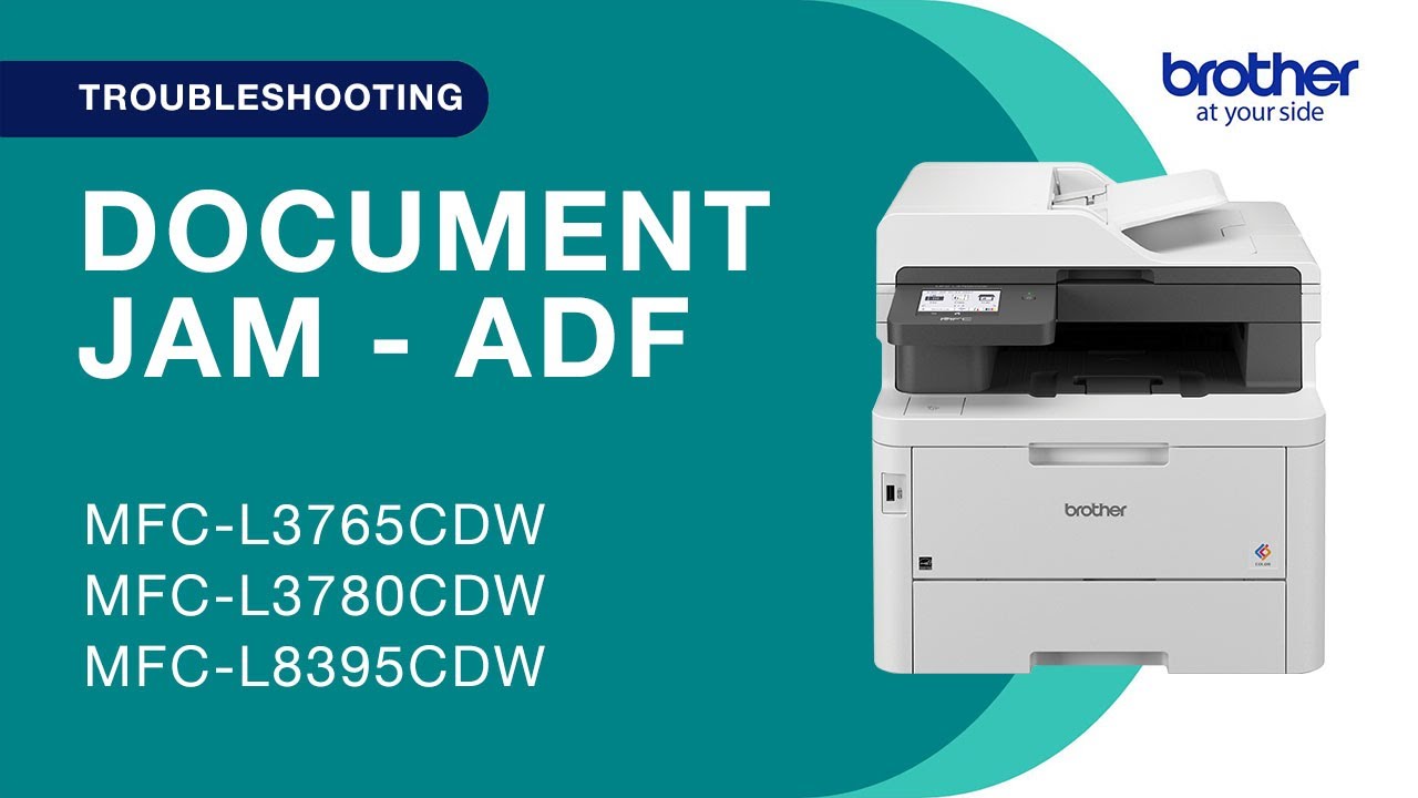 Document jam – in ADF - Brother MFCL3780CDW - YouTube