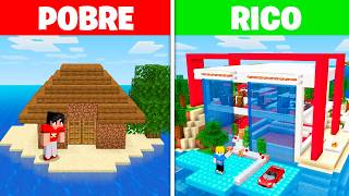 SOBREVIVEMOS em uma ILHA de RICO vs POBRE no minecraft