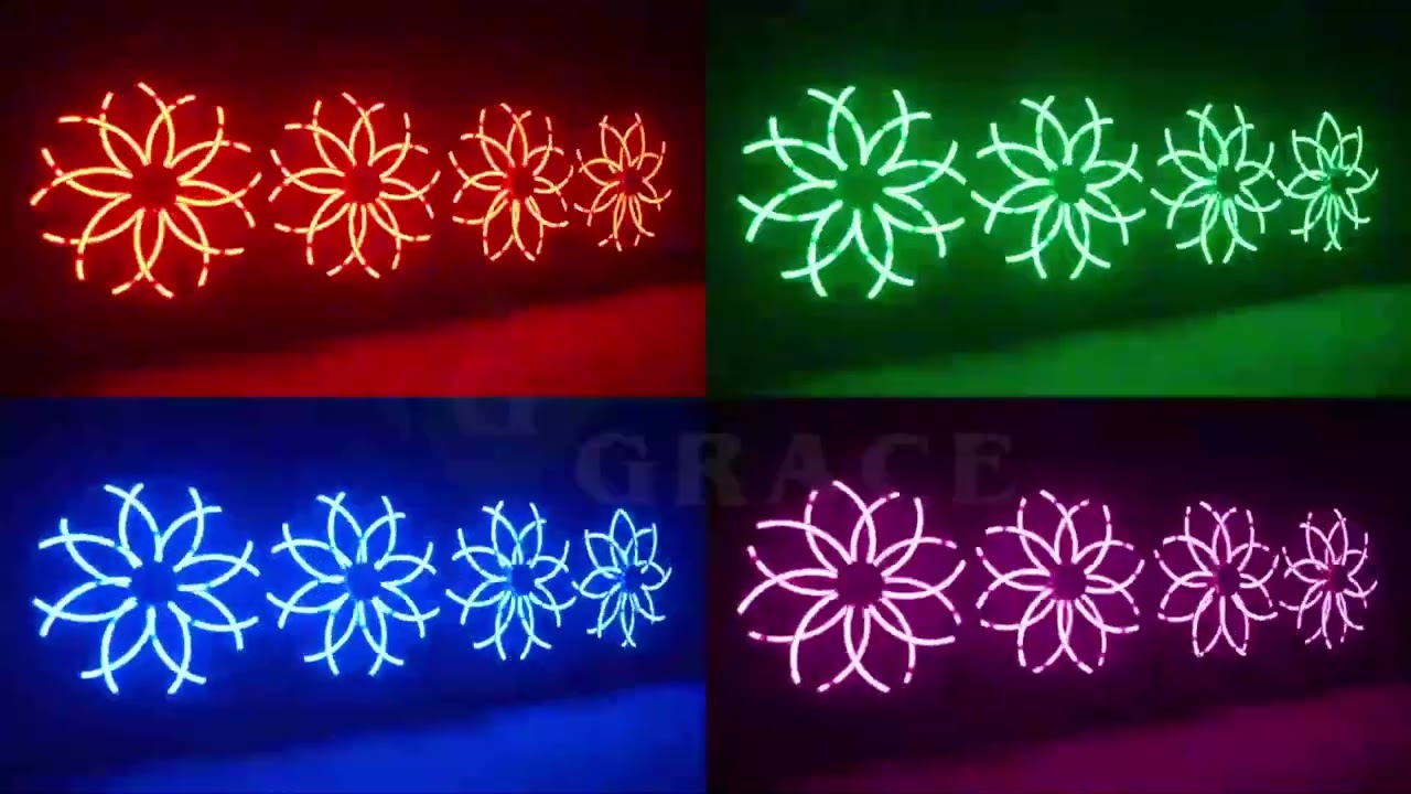 RGB LED Pixel Light 360° Dual-Layer Rotating Fan Stage Lighting Product Display（GL FL01）