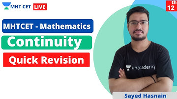 MHT CET - Mathematics | Quick revision on Continuity | Crack MHT CET Maths 2020 with Unacademy