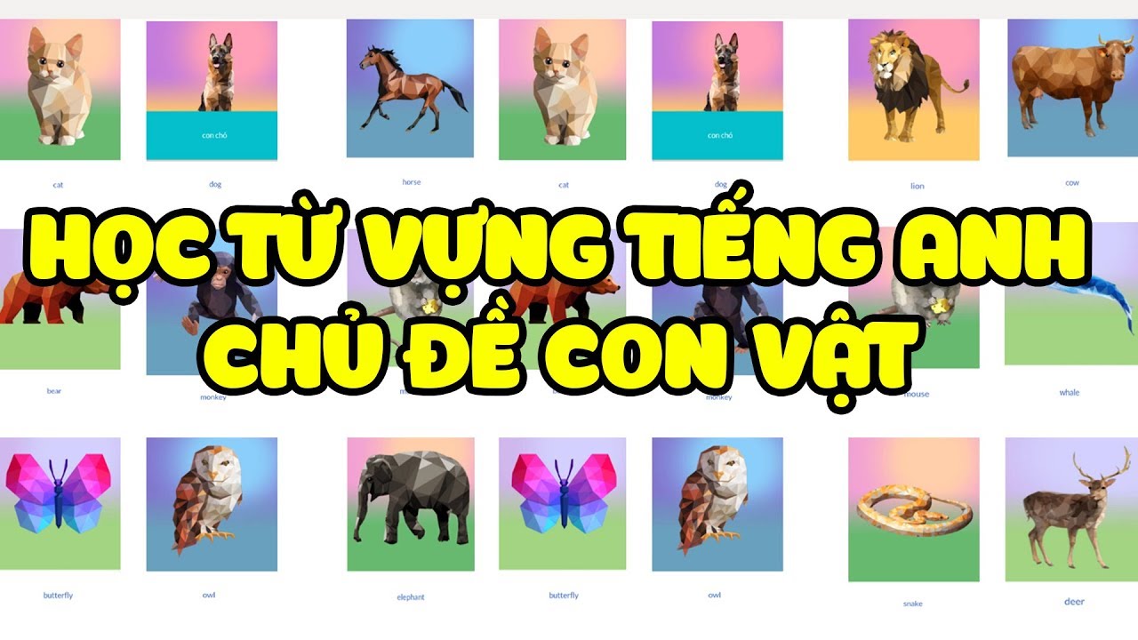 Học Từ Vựng Tiếng Anh Chủ Đề Con Vật - Học Tiếng Anh Theo Chủ Đề -Youtube -  Giasubachkhoa.Net