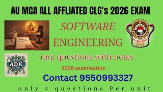 Software engineering MCA 3rd sem imp questions with notes ll #mca 